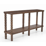 Liang & Eimil Legend Console Table – Brushed Mid Brown Acacia Wood