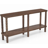 Liang & Eimil Legend Console Table – Brushed Mid Brown Acacia Wood