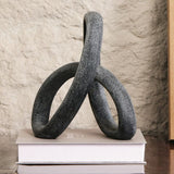 Liang & Eimil Loop Sculpture - Matte Black Marble Effect
