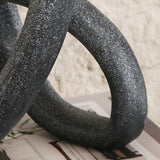 Liang & Eimil Loop Sculpture - Matte Black Marble Effect