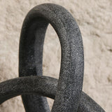 Liang & Eimil Loop Sculpture - Matte Black Marble Effect