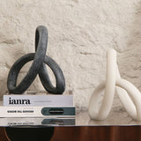 Liang & Eimil Loop Sculpture - Matte Black Marble Effect