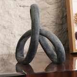Liang & Eimil Loop Sculpture - Matte Black Marble Effect