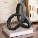Liang & Eimil Loop Sculpture - Matte Black Marble Effect