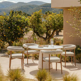 Liang & Eimil Nantes Outdoor Dining Chair – Lima Beige & Walnut (CRIB 5)