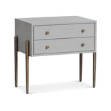 Liang & Eimil Nella Bedside Table – Grey Oak & Hammered Dark Bronze