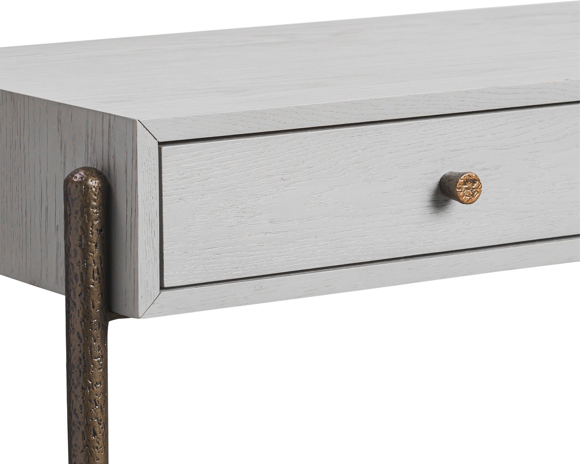 Liang & Eimil Nella Console Table – Grey Oak & Hammered Dark Bronze ...