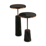Liang & Eimil Notto Side Table (Set of 2) – Black Marble & Antique Bronze