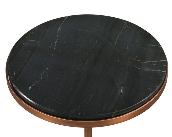 Liang & Eimil Notto Side Table (Set of 2) – Black Marble & Antique Bronze