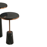 Liang & Eimil Notto Side Table (Set of 2) – Black Marble & Antique Bronze