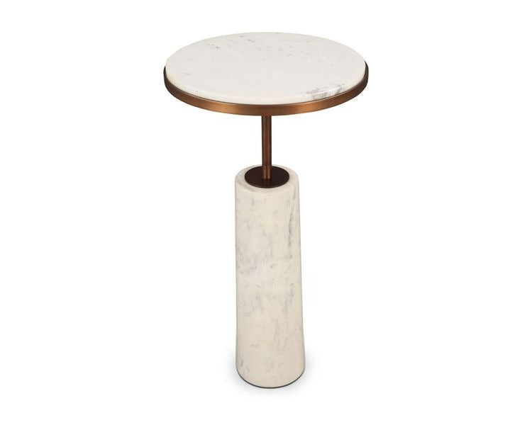 Liang & Eimil Notto Side Table (Set of 2) – White Marble & Antique Bronze