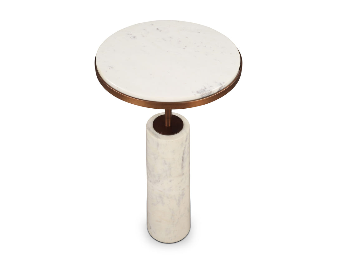 Liang & Eimil Notto Side Table (Set of 2) – White Marble & Antique Bronze