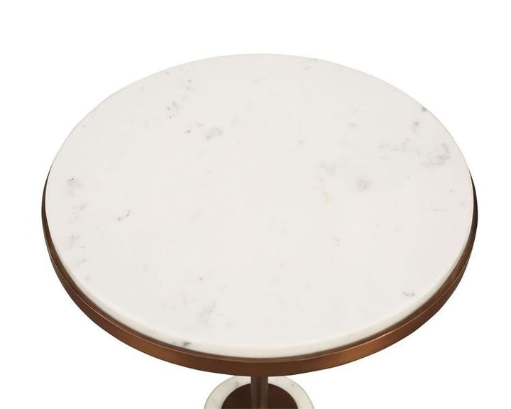 Liang & Eimil Notto Side Table (Set of 2) – White Marble & Antique Bronze