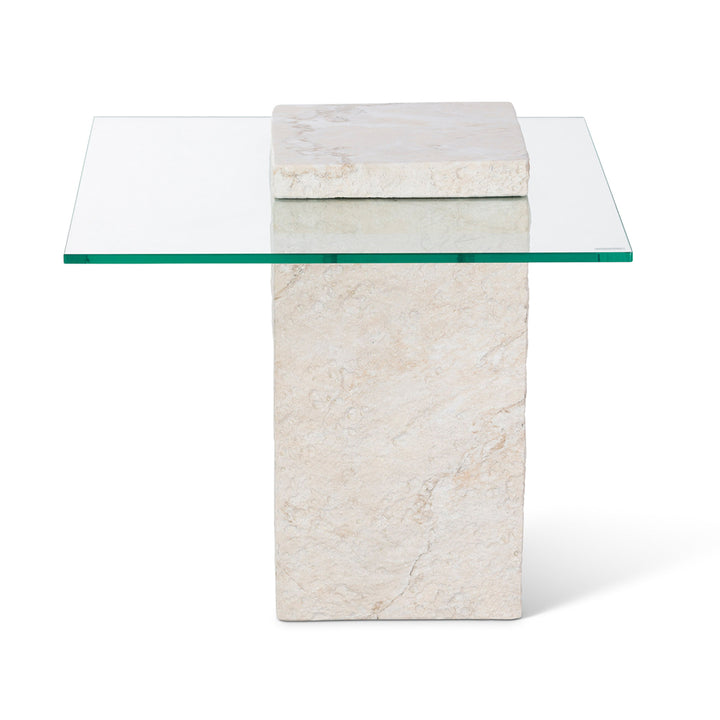 Liang & Eimil Rock Side Table – Beige Faux Marble
