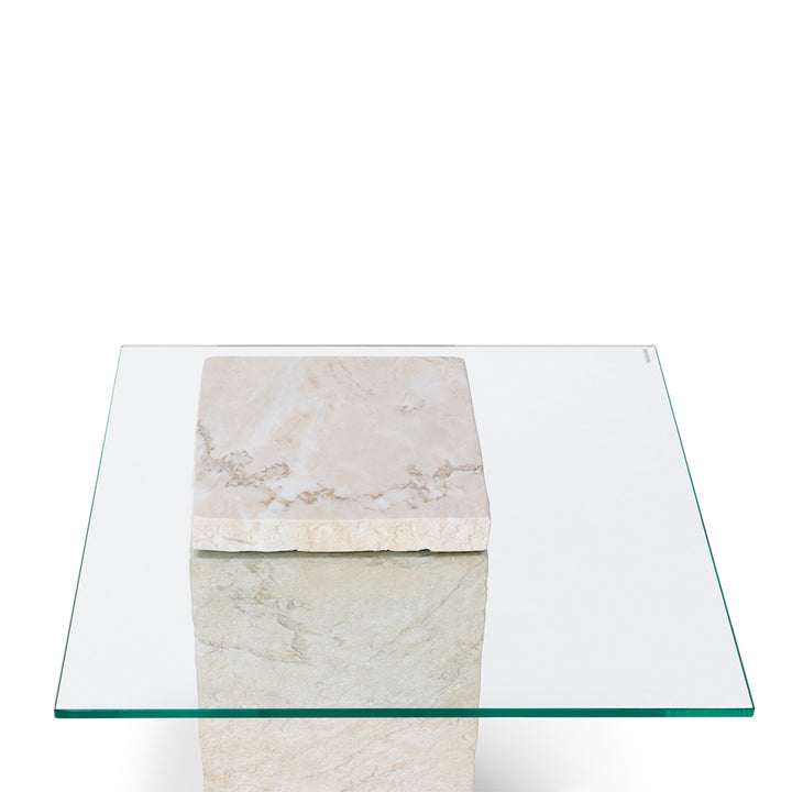 Liang & Eimil Rock Side Table – Beige Faux Marble