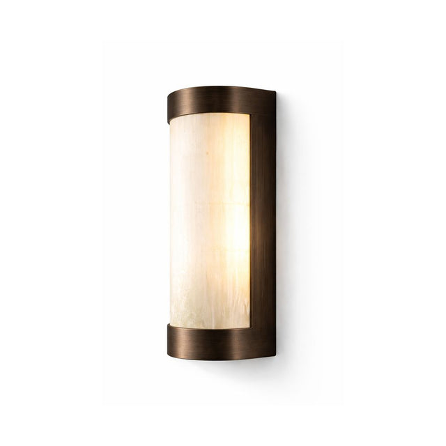 Liang & Eimil Verta IP44 Wall Light - Natural Selenite Glass and Brushed Bronze