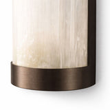 Liang & Eimil Verta IP44 Wall Light - Natural Selenite Glass and Brushed Bronze