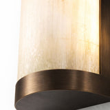 Liang & Eimil Verta IP44 Wall Light - Natural Selenite Glass and Brushed Bronze