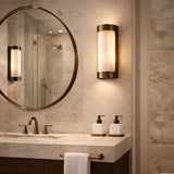 Liang & Eimil Verta IP44 Wall Light - Natural Selenite Glass and Brushed Bronze