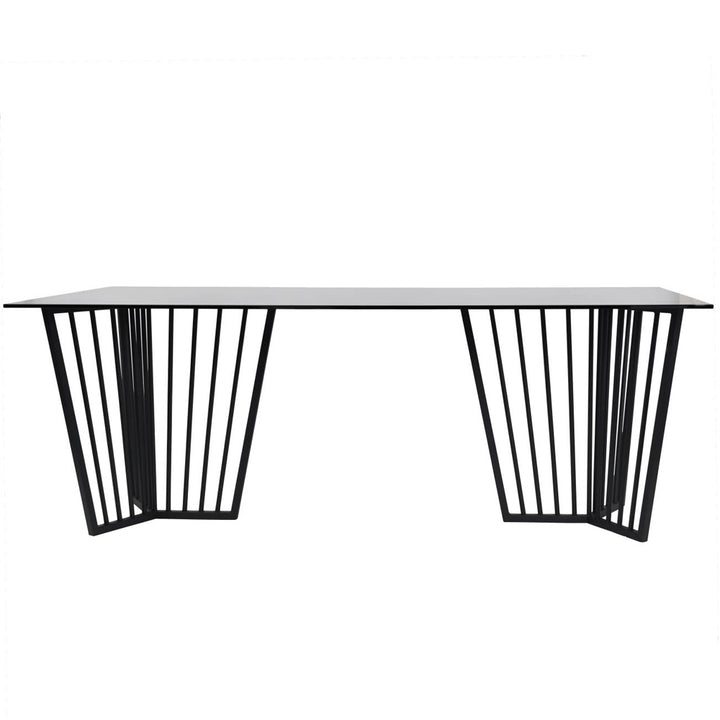 Libra Interiors Abington Dining Table with Black Frame and Tinted Glass