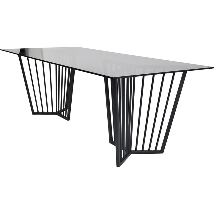 Libra Interiors Abington Dining Table with Black Frame and Tinted Glass