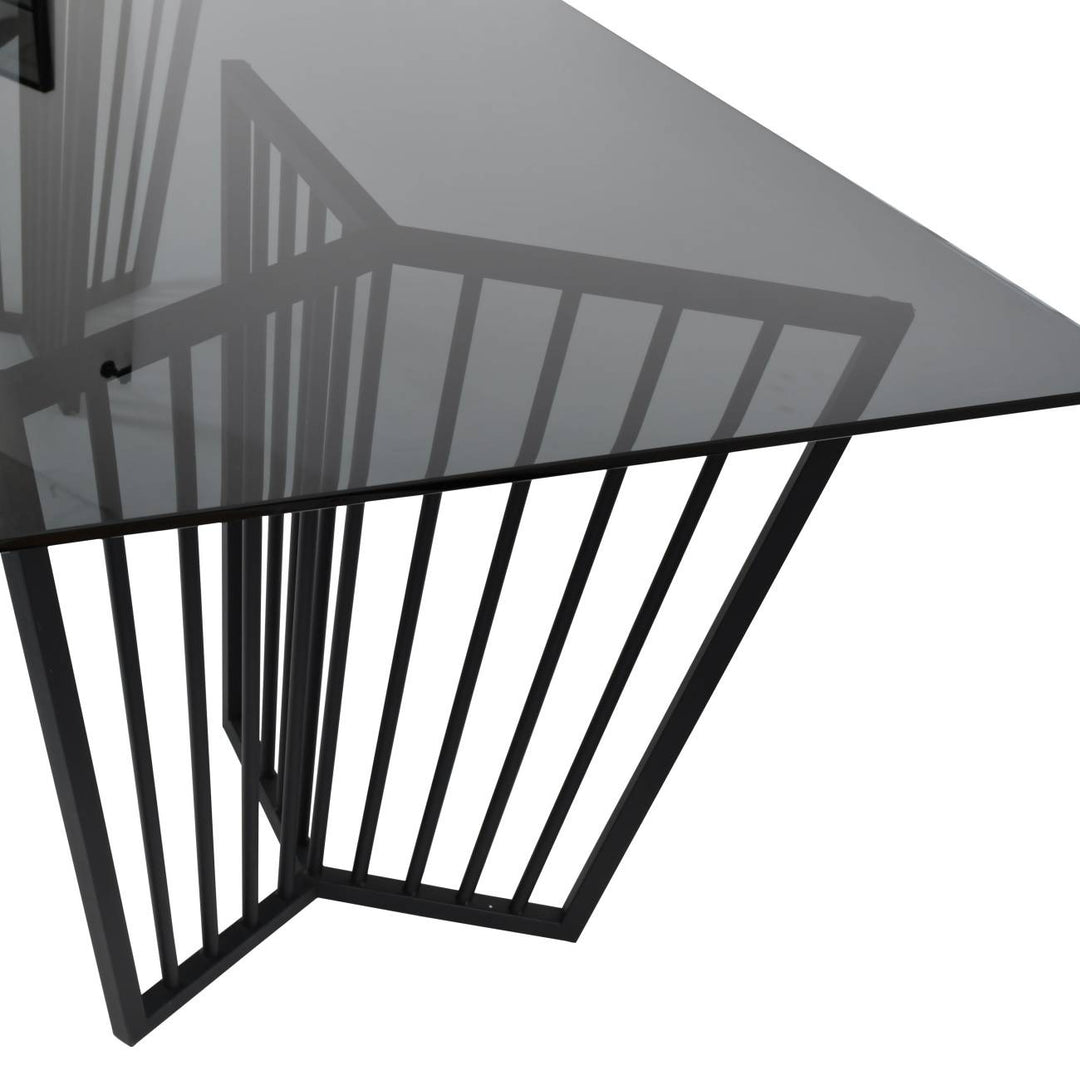 Libra Interiors Abington Dining Table with Black Frame and Tinted Glass