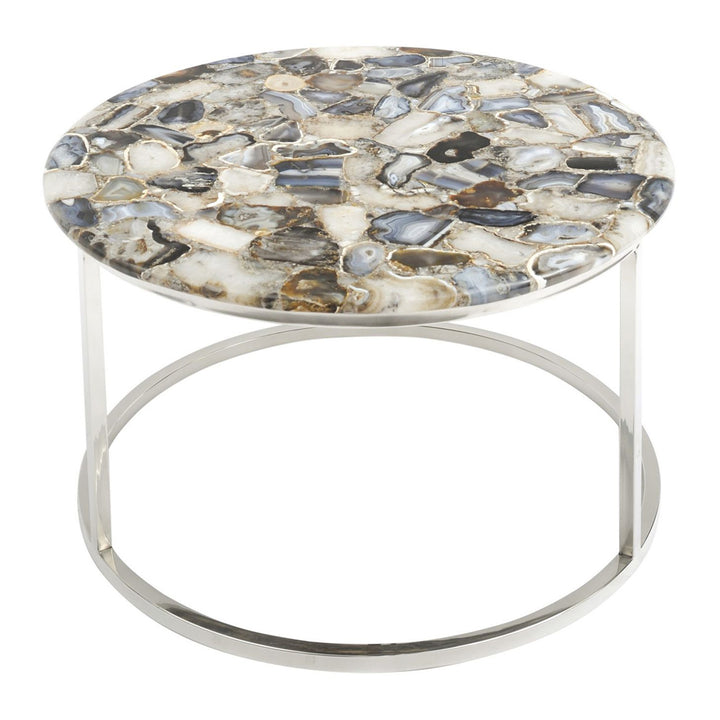 Libra Interiors Agate Coffee Table with Nickel Frame