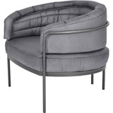 Libra Interiors Angus Club Chair – Concrete Grey Leather