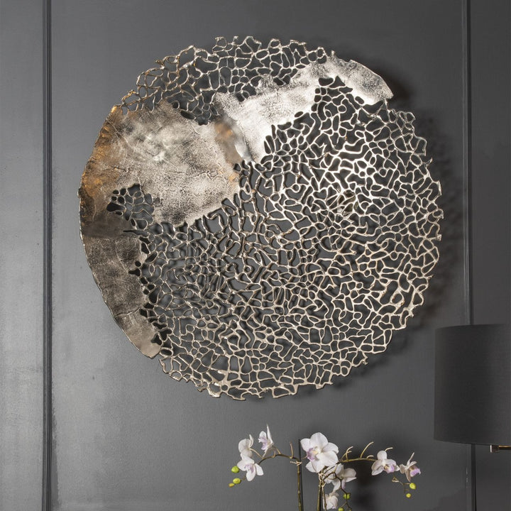 Libra Interiors Apo Wall Sculpture – Silver Finish