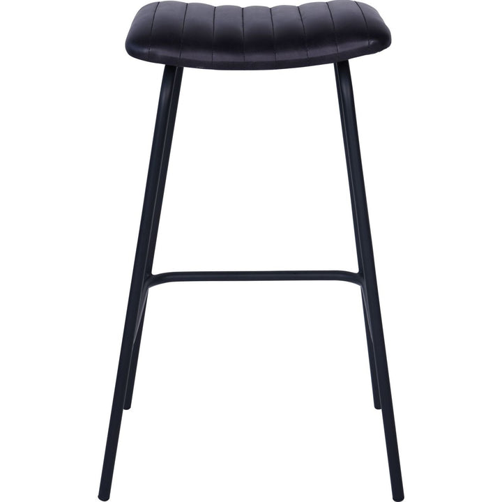 Libra Interiors Arthur Bar Stool in Charcoal Grey Leather – Set of 2