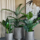 Libra Interiors Belvedere Floor Planters – Set of 3 – Aged Gold