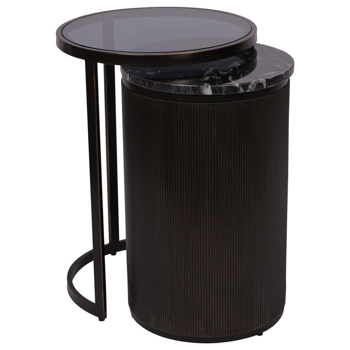 Libra Interiors Belvedere Nesting Side Tables – Black