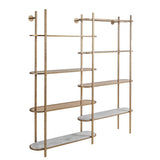 Libra Interiors Belvedere Shelving Unit – Aged Champagne Gold