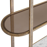 Libra Interiors Belvedere Shelving Unit – Aged Champagne Gold