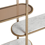 Libra Interiors Belvedere Shelving Unit – Aged Champagne Gold