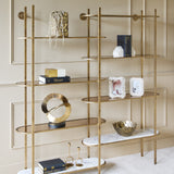 Libra Interiors Belvedere Shelving Unit – Aged Champagne Gold