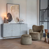 Libra Interiors Bingham Stool – Dark Green Velvet