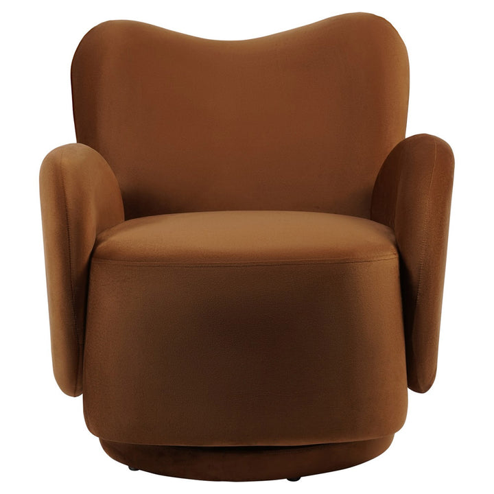 Libra Interiors Bingham Swivel Chair – Caramel Brown Velvet