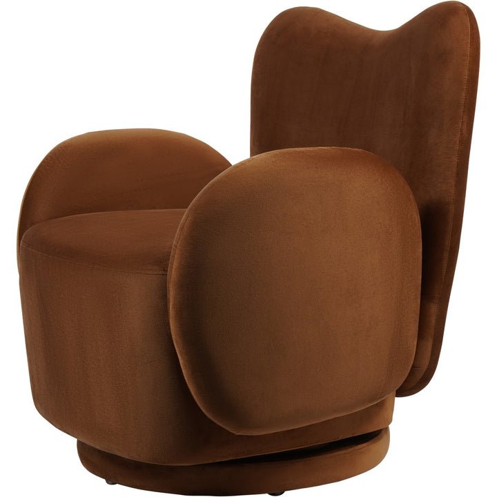 Libra Interiors Bingham Swivel Chair – Caramel Brown Velvet