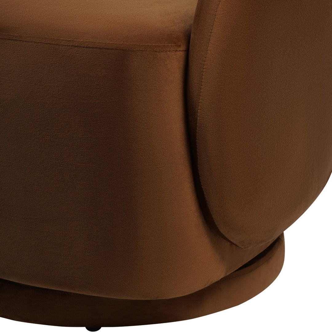 Libra Interiors Bingham Swivel Chair – Caramel Brown Velvet