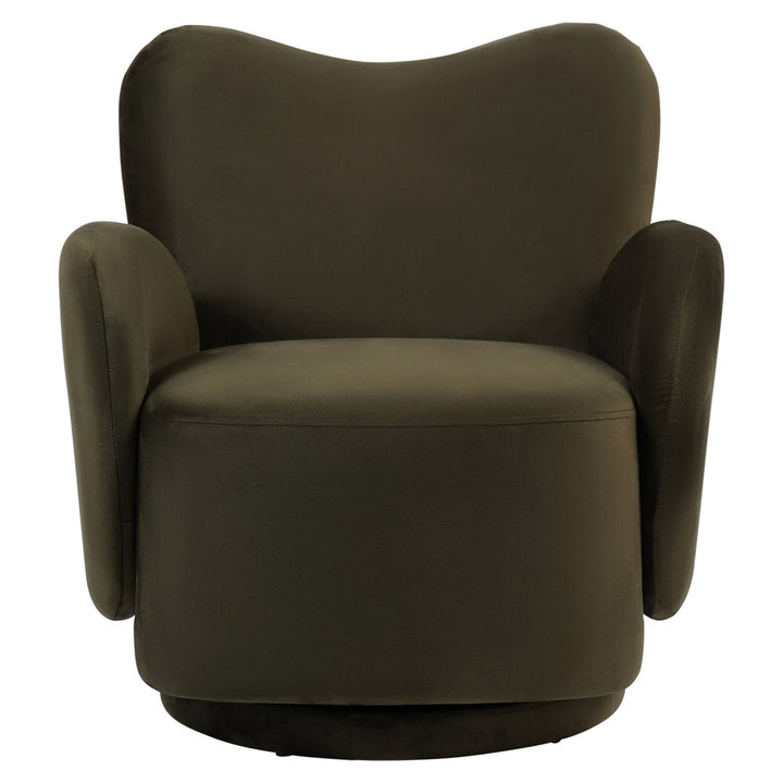 Libra Interiors Bingham Swivel Chair – Dark Green Velvet