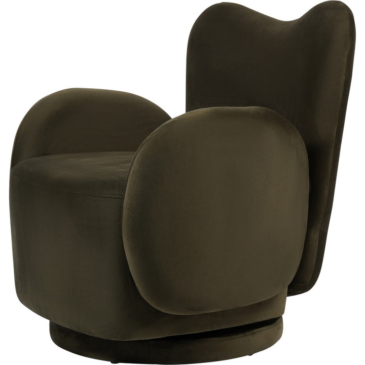 Libra Interiors Bingham Swivel Chair – Dark Green Velvet