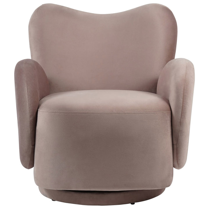 Libra Interiors Bingham Swivel Chair – Dusky Pink Velvet