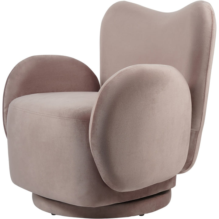 Libra Interiors Bingham Swivel Chair – Dusky Pink Velvet