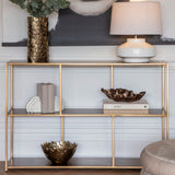 Libra Interiors Brooks Console Table – Brushed Champagne Gold