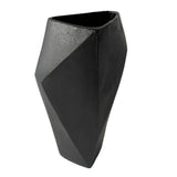 Libra Interiors Cast Aluminium Faceted Vase – Charcoal Black Finish – Excess Stock