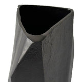 Libra Interiors Cast Aluminium Faceted Vase – Charcoal Black Finish – Excess Stock