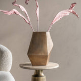 Libra Interiors Cast Aluminium Faceted Vase – Gold Finish