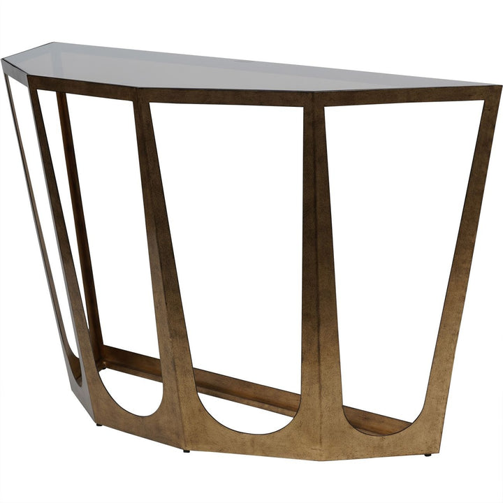 Libra Interiors Catalan Console Table – Aged Champagne