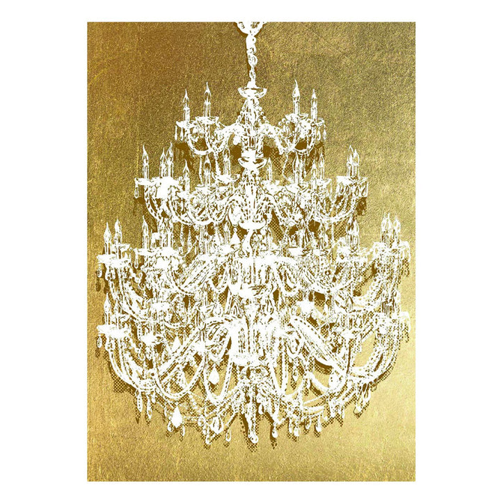 Libra Interiors Chandelier Gold Foiled Canvas